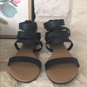 Mercanti Florentini Black Leather Sandals size 8